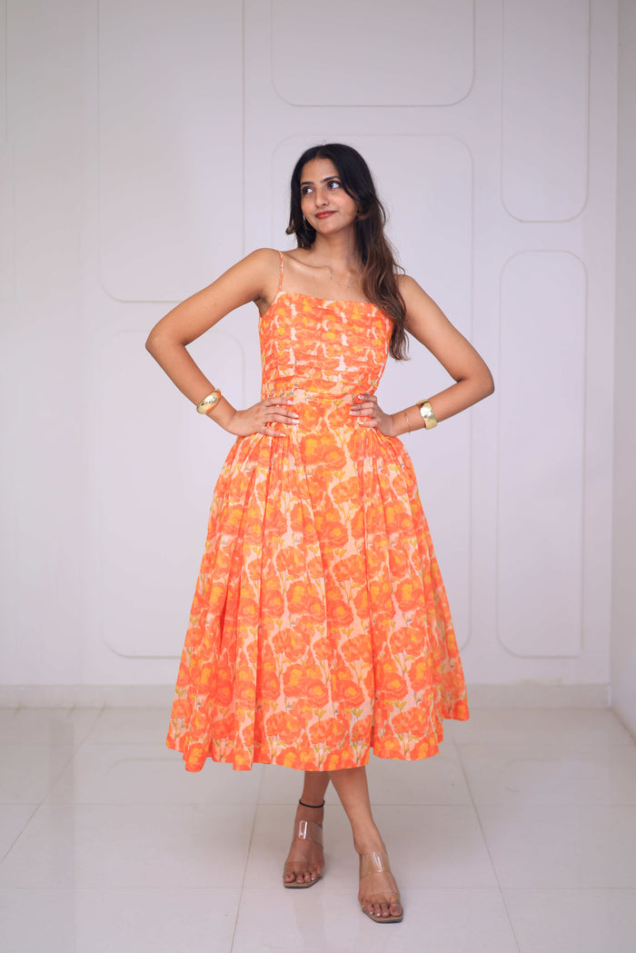 Midi Orange Floral