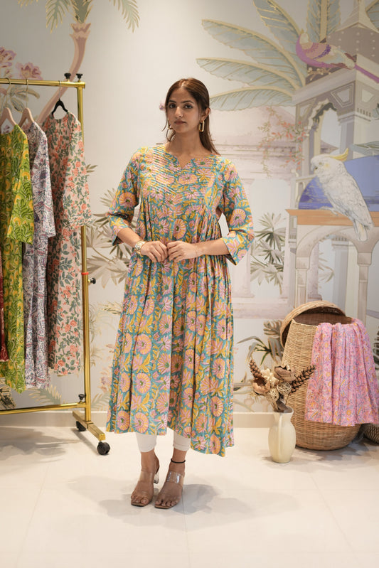 Kurta Aqua Floral