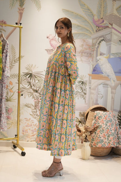 Pastel Floral Anarkali Kurta