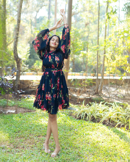 Midi Black Floral