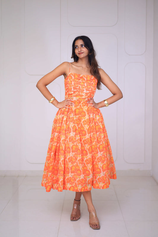 Midi Orange Floral