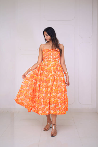 Midi Orange Floral
