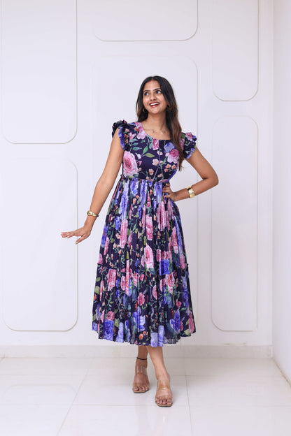 Midi Navy Floral