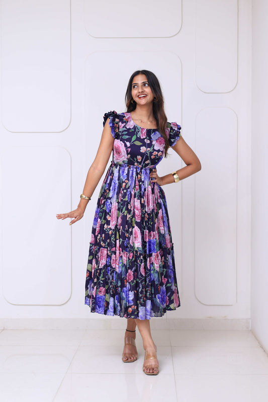 Midi Navy Floral