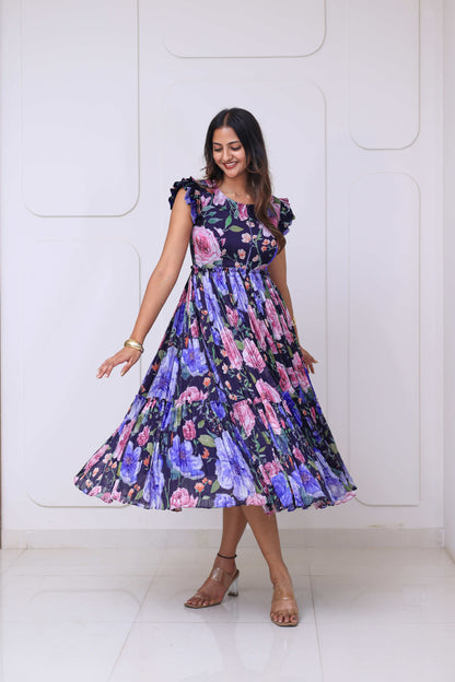 Midi Navy Floral
