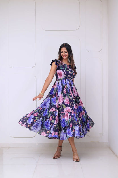 Midi Navy Floral