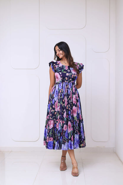 Midi Navy Floral